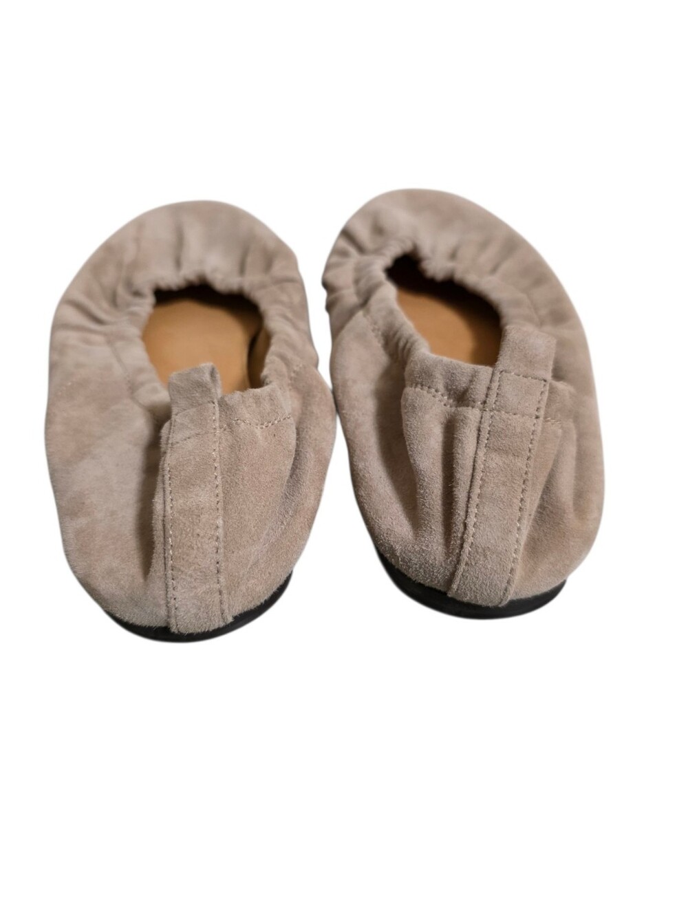 Banana Republic Ruched Suede Ballet Flat in Sandy Taupe Size 9 - Picture 3 of 5